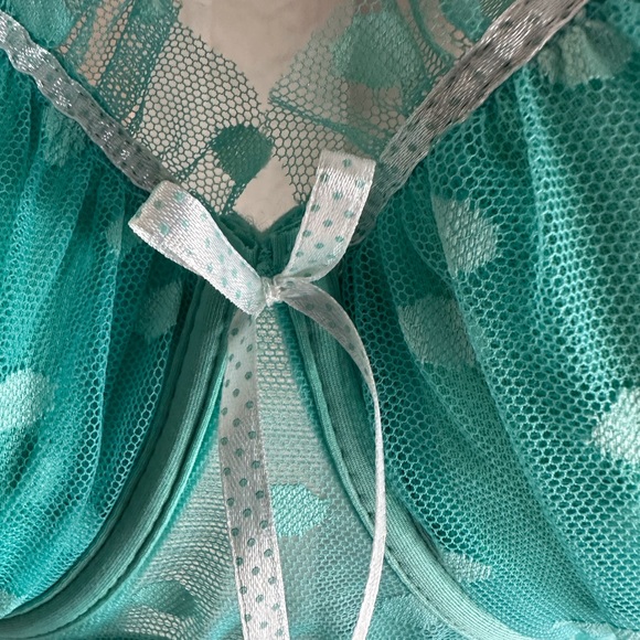 NWT Rene Rofe Teal Babydoll T-String 2 Piece Set - Picture 2 of 13